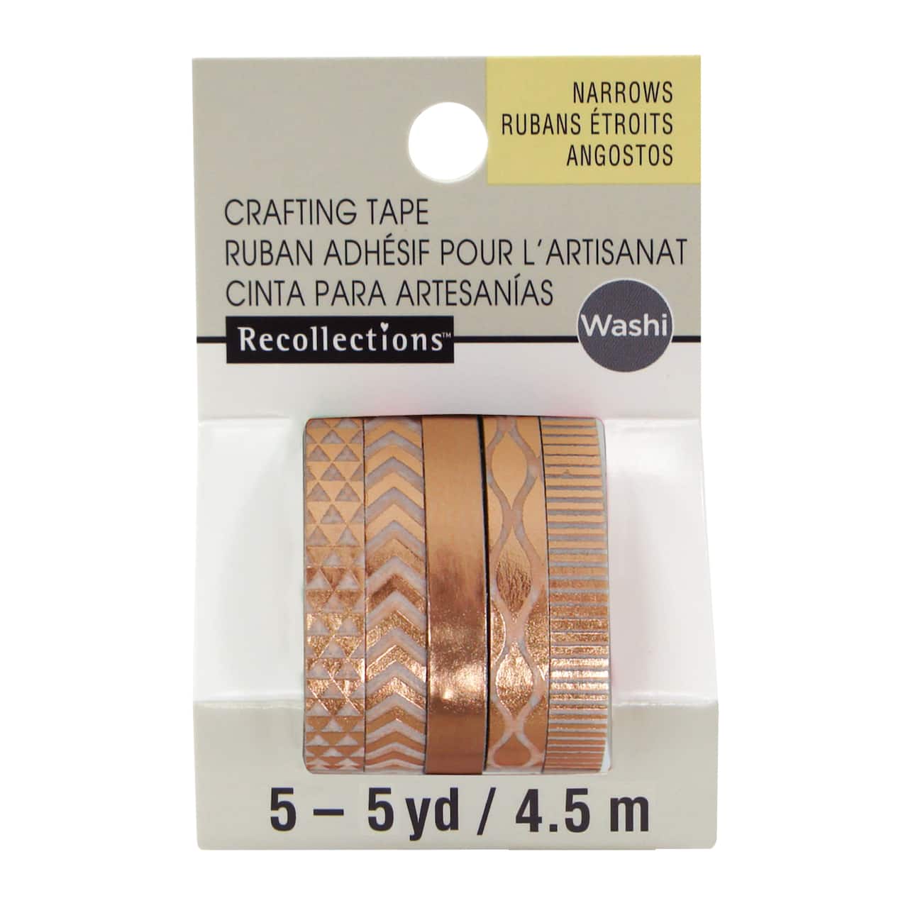Rose Gold Foil Narrow Crafting Washi Tape Set by Recollections&#x2122;